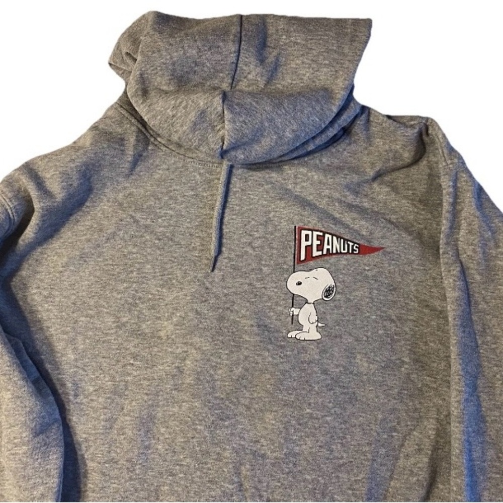 Peanuts Snoopy Hoodie Women’s Heather Gray Large (12-14)  Character Embroidery - Picture 2 of 6